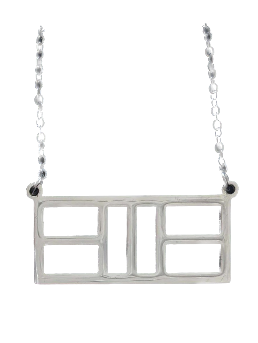 Mini pickleball court outline necklace with charm