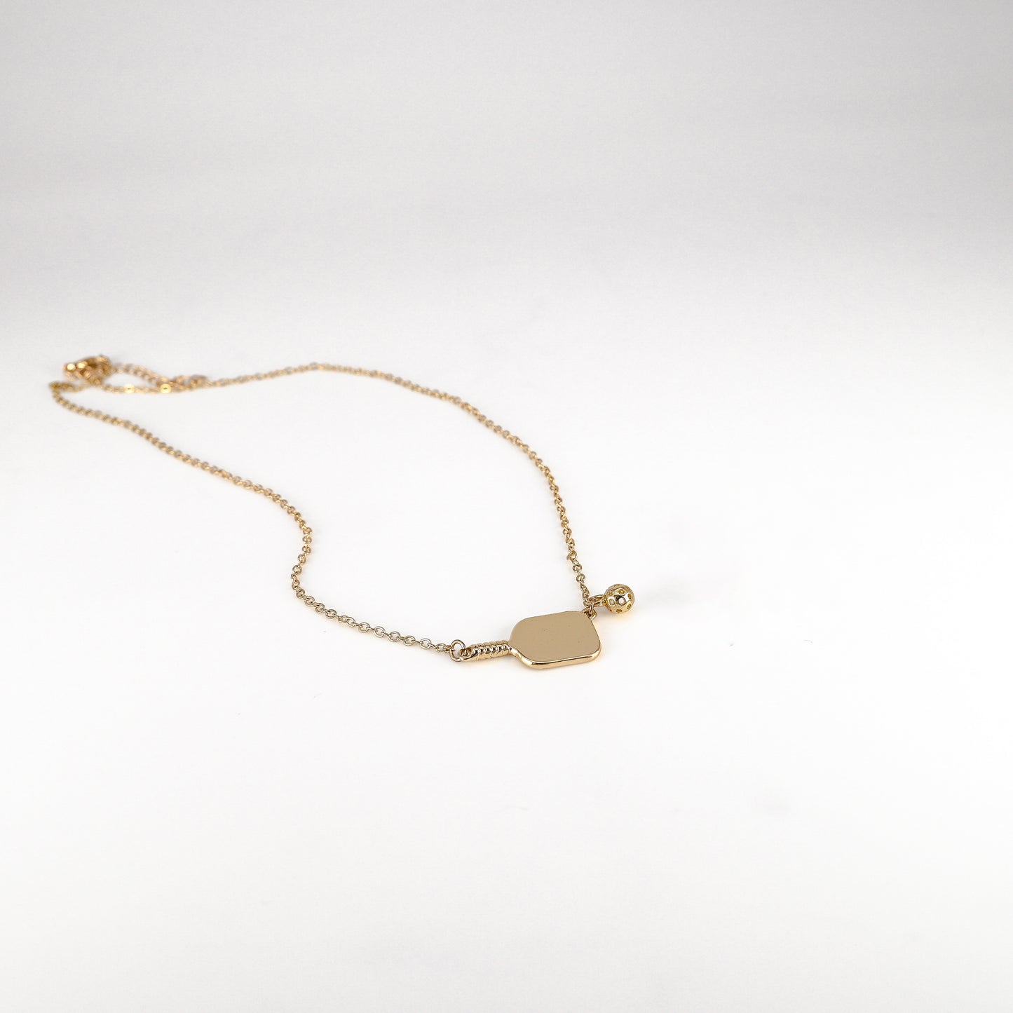 Pickleball Necklace with Paddle and Ball Charm