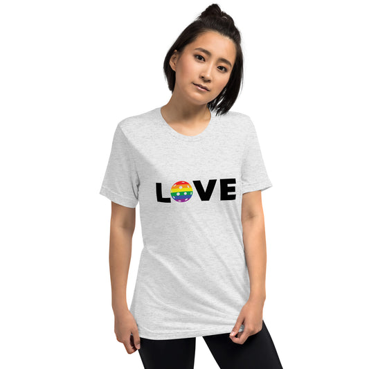 Pickleball Love Pride short sleeve unisex tri-blend t-shirt (light)