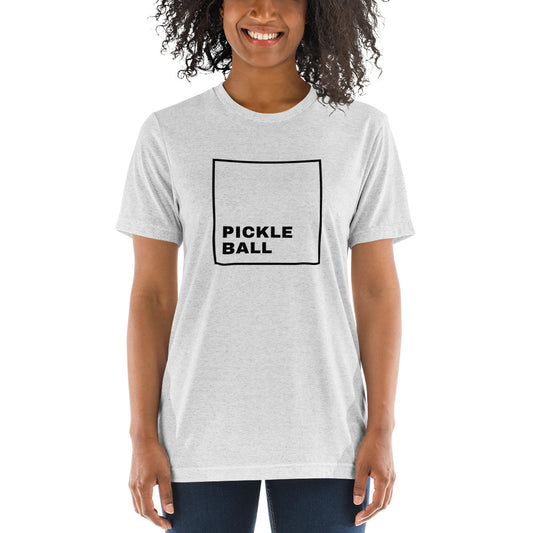 Sleek modern pickleball unisex short sleeve tri-blend t-shirt