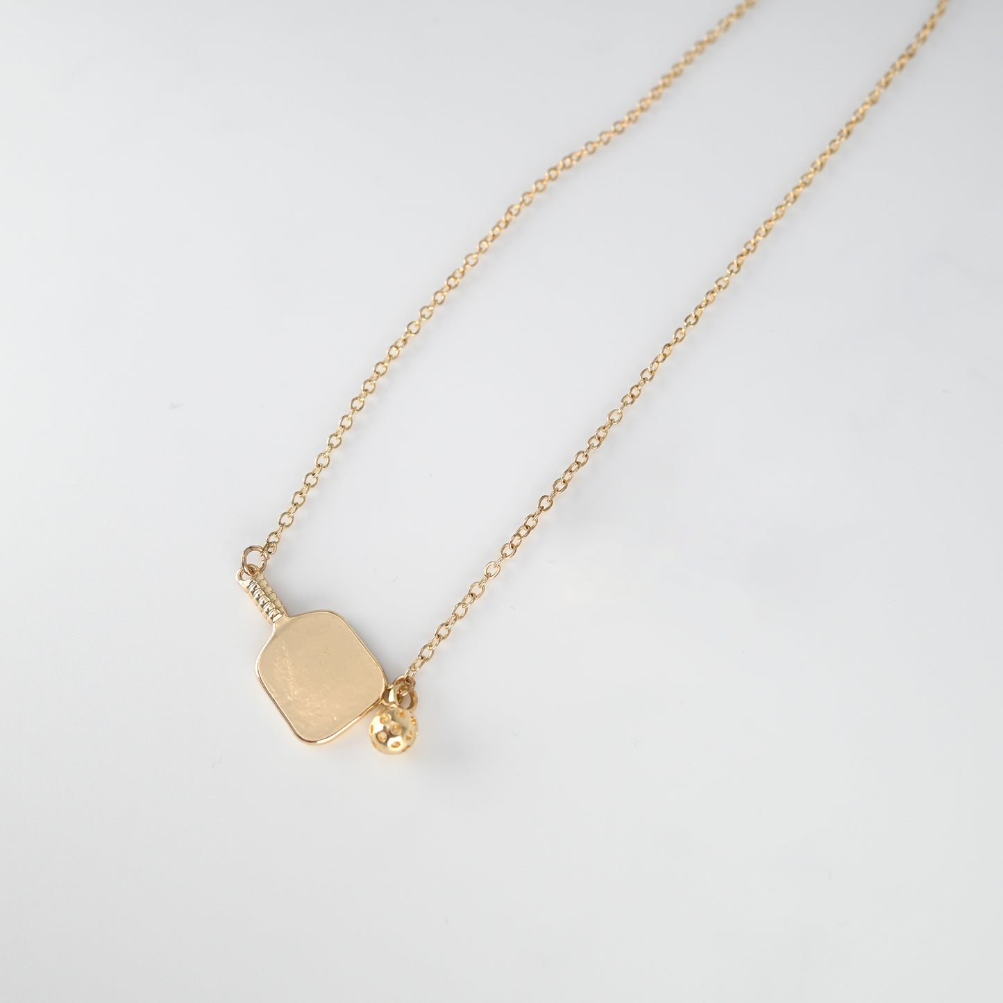 Pickleball Necklace with Paddle and Ball Charm